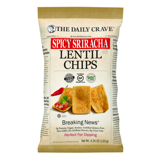 The Daily Crave Lentil Chips Spicy Sriracha 120g, Pack Of 6