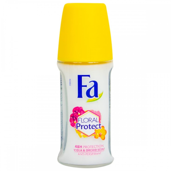 Fa Floral Protect Orchid & Viola Deodorant Roll-on For Women 50 ml, Pack Of 12