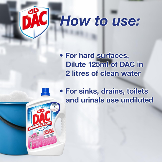 Dac Disinfectant Rose 2x New 1.5 Ltr, Pack Of 8