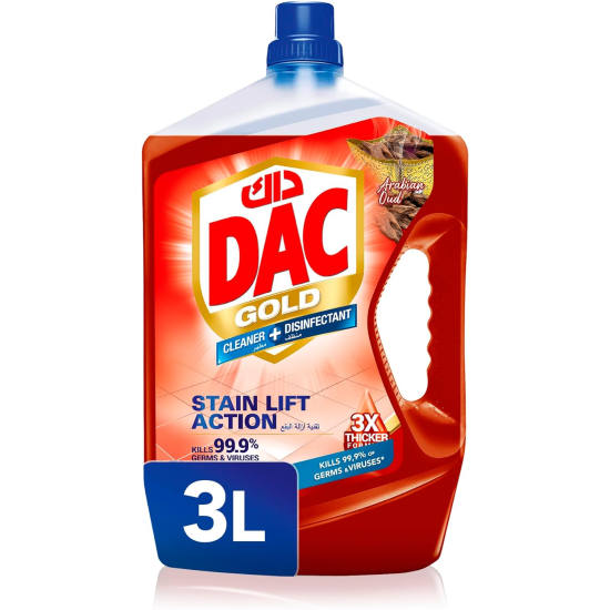 Dac Gold Multipurpose Disinfectant Cleaner Arabian Oud 3 Ltr, Pack Of 6