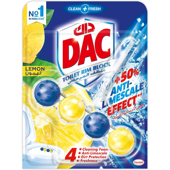 DAC Toilet Cleaner Power Active Lemon 51g, Pack Of 10