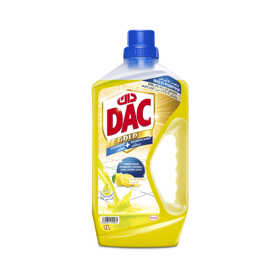 Dac Gold Multipurpose Disinfectant Cleaner Citrus Burst 1Litre, Pack Of 12