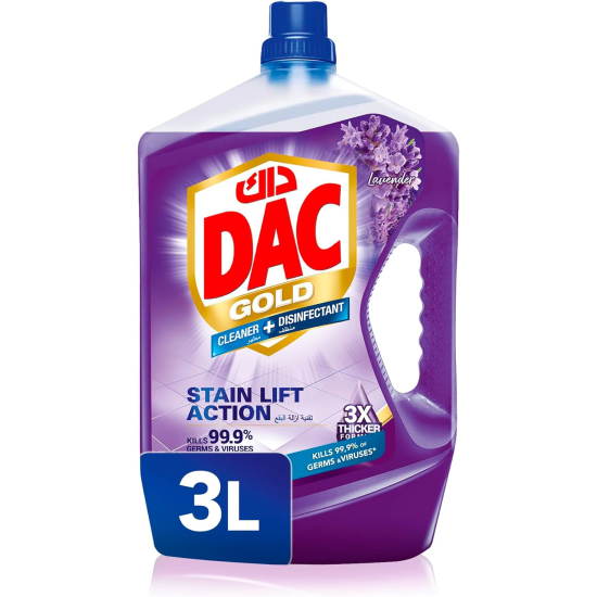 Dac Multi Purpose Disinfectant Lavender 3 Ltr, Pack Of 12