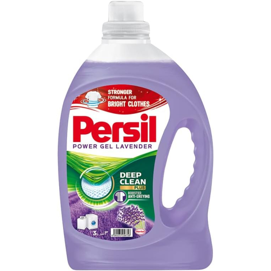 Persil Power Gel Liquid Laundry Detergent Lavender 3 Ltr, Pack Of 6