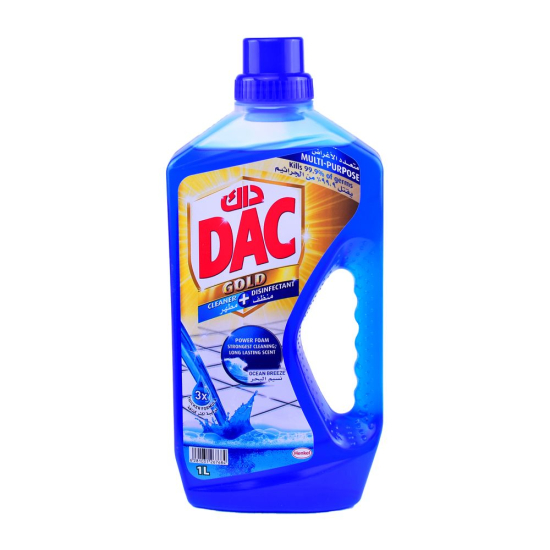 Dac Gold Multi-Purpose Disinfectant & Liquid Cleaner Ocean Breeze 1Ltr, Pack Of 12