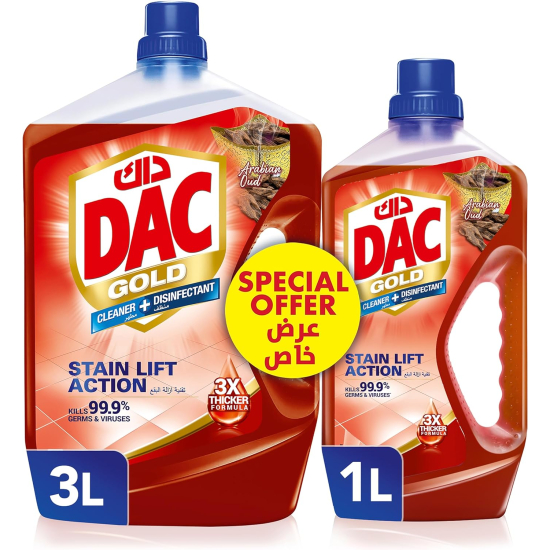 Dac Gold Disinfectant Cleaner Oud 3 Ltr + 1 Ltr, Pack Of 3