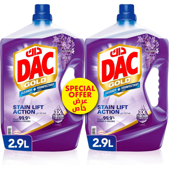 Dac Gold Disinfectant Multi-Purpose Cleaner Lavender Special Offer 2 x 2.9L, Pack Of 3