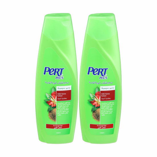 Pert Plus Shampoo with Henna Extracts for All Hair 2x400ml, Pack Of 6