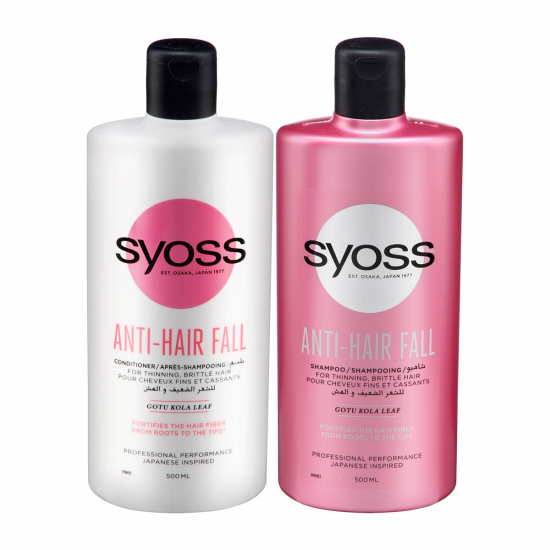 Syoss Anti-Hair Fall Shampoo + Conditioner Combo Pack 500 ml, Pack Of 6