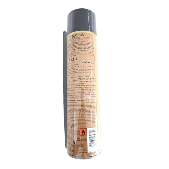 Syoss Hair Spray Keratin 400 ml + Comb Free, Pack Of 6