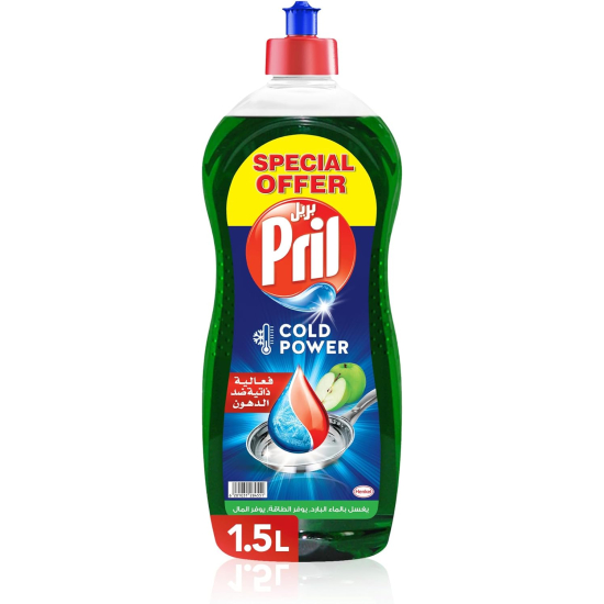 Pril Apple Cold Power Dishwashing Liquid Special Price 1.5 Ltr, Pack Of 12