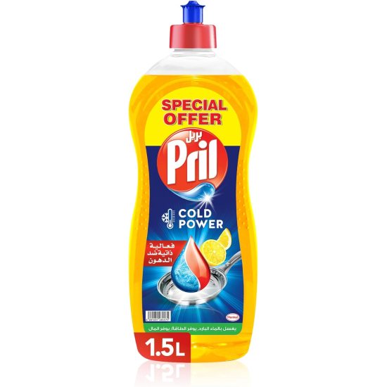 Pril Lemon Cold Power Dishwashing Liquid Special Price 1.5Ltr, Pack Of 12