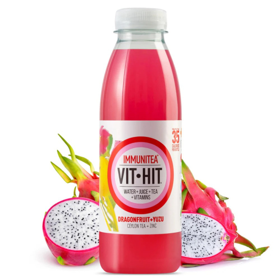 Vit-Hit Immunitea Dragonfruit 500 ml, Pack Of 12