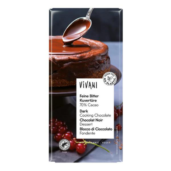 Vivani Organic Dark Cooking Chocolate Vegan 200g, Pack Of 6