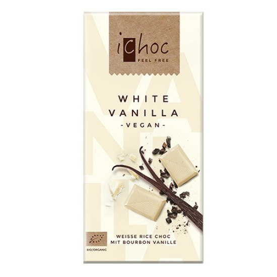 Vivani Organic White Vanilla Rice Chocolate 80g, Pack Of 6