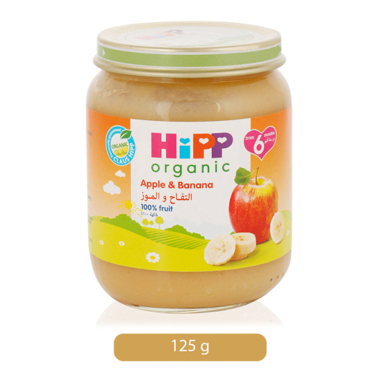 Hipp Organic Apple & Banana Dessert 125g, Gluten Free, Pack Of 12