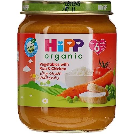 HiPP Vegetables With Rice & Chicken 125g, Pack Of 12