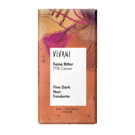 Vivani Organic 71% Cacao Fine Dark Chocolate Mini 12.5g, Vegan, Pack Of 12