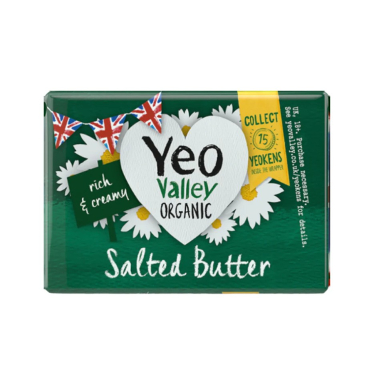 Yeo Valley Organic Salted Butter 200g, Pack Of 12