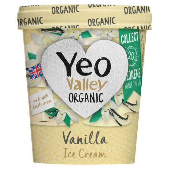 Yeo Valley Organic Vanilla Ice Cream 500 ml, Pack Of 6