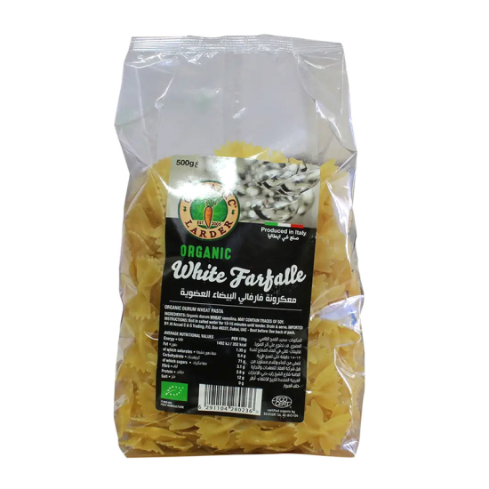 Organic larder White Farfalle Pasta Vegan 500g, Pack Of 12