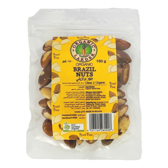 Organic Larder Brazil Nuts 150g, Pack Of 6