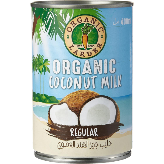 Organic Larder Coconut Milk Regular 400 ml, Pack Of 6