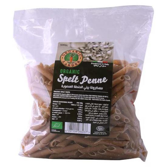 Organic Larder Spelt Penne 500g, Vegan, Pack Of 6