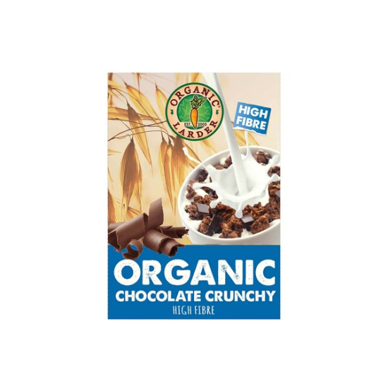 Organic Larder Original Chocolate Cluster Crunchy 375g, Pack Of 6