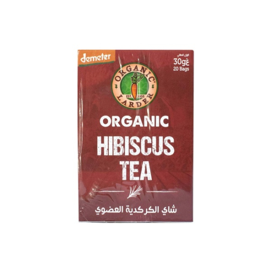 Organic Larder Hibiscus Tea 40g, Pack Of 12