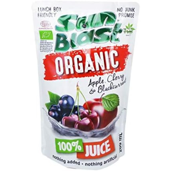 Sun Blast Organic Apple, Cherry & Blackcurrant Juice No Added Sugar 10 x 200ml, Pack Of 12