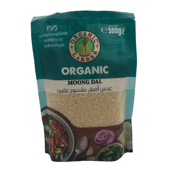 Organic Larder Moong Dal Yellow Split 500g, Pack Of 6