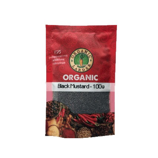 Organic Larder Black Mustard Seeds 100g, Pack Of 20