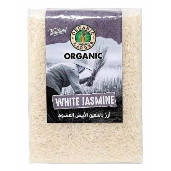 Organic Larder White Jasmine Rice Vegan 1Kg, Pack Of 12