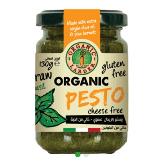 Organic Larder Pesto Cheese Free Gluten Free 130g, Pack Of 12