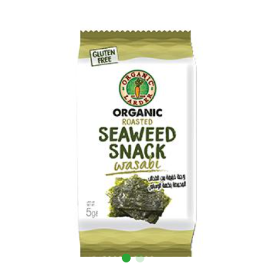 Organic Larder Roasted Seaweed snack Wasabi Gluten Free 5g, Pack Of 24