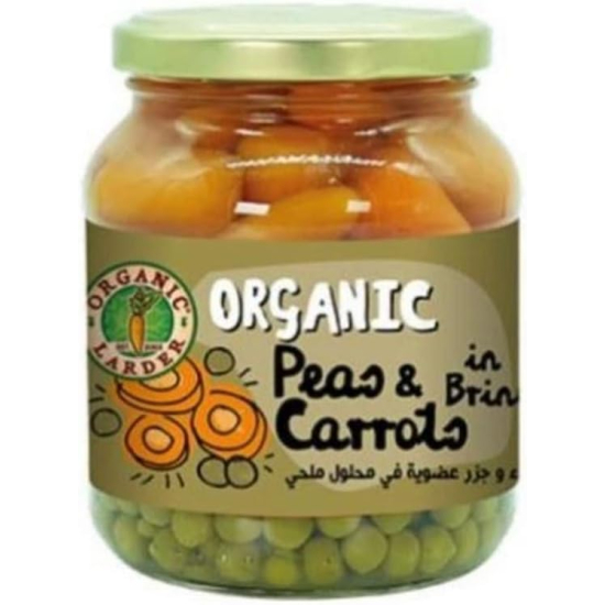 Organic Larder Peas & Carrots in Brine 340g, Pack Of 24