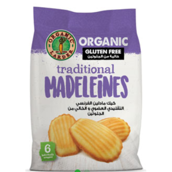 Organic Larder Madeleins, Gluten Free, Vegetarian, Dairy Free 180g, Pack Of 10