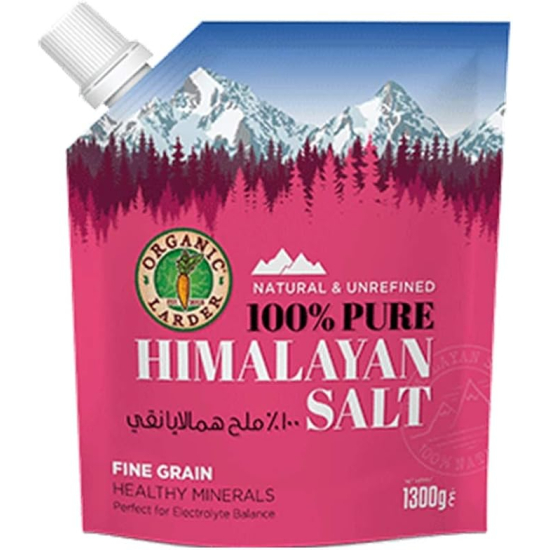 Organic Larder Himalayan Salt Natural and Unrefined 1300g, Pack Of 6