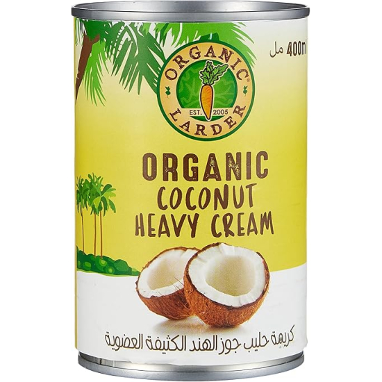 Organic Larder Coconut Heavy Cream 400ml, Pack Of 8