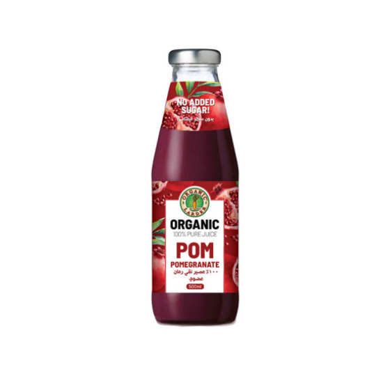 Organic Larder 100% Pure Pomegranate Juice, Vegan, No Added Sugar 500ml, Pack Of 8