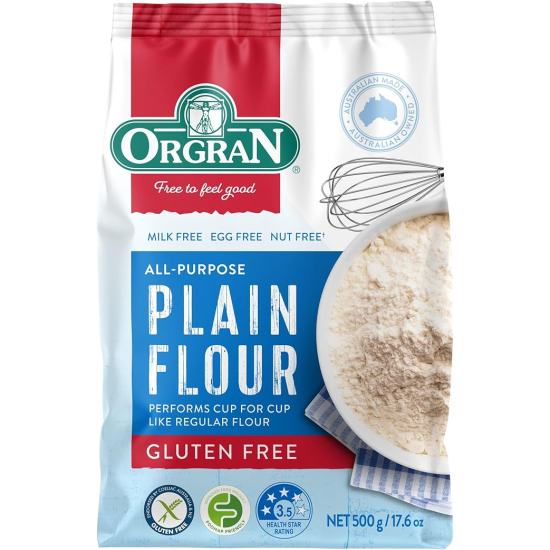 Orgran All Purpose Plain Flour,  Gluten Free, Vegan 500g, Pack Of 8