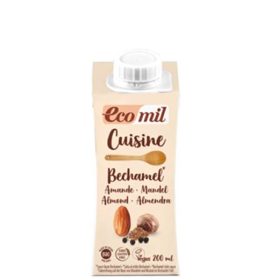 Ecomil Organic Cuisine Béchamel Almond Milk, Gluten Free, Vegan 200ml, Pack Of 8