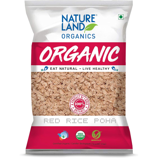 Natureland Organics Red Rice Flakes Poha 500g