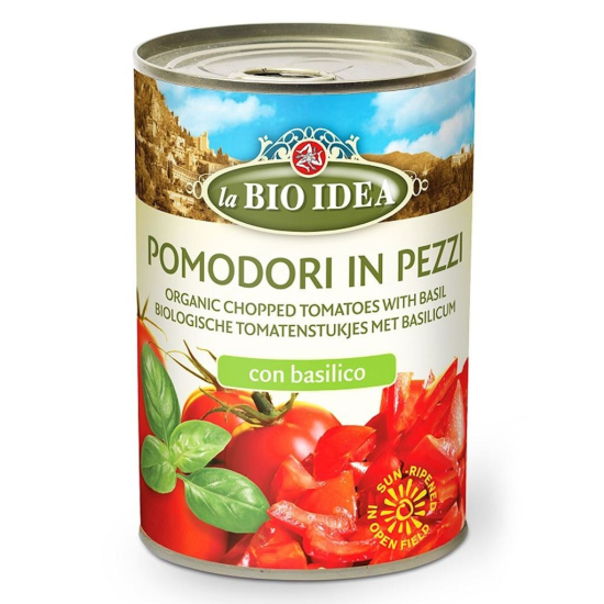 La Bio Idea Organic Chopped Tomato Basilico 400g, Pack Of 12