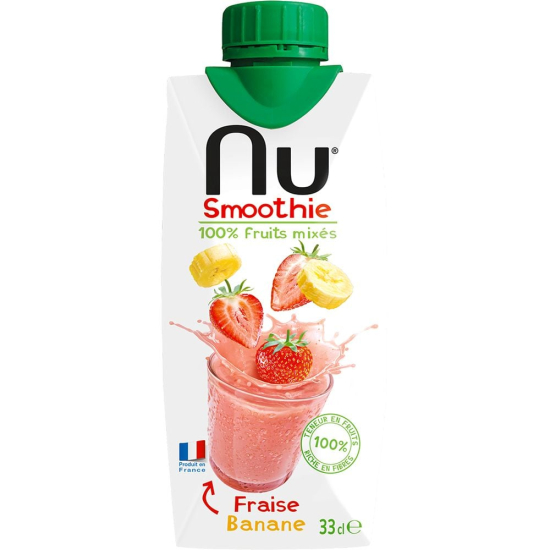 Nu Smoothie Strawberry Banana Juice 330 ml, Pack Of 12