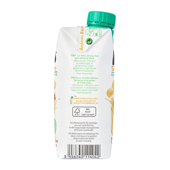 Nu Smoothie Pineapple Banana Coconut 330 ml, Pack Of 12