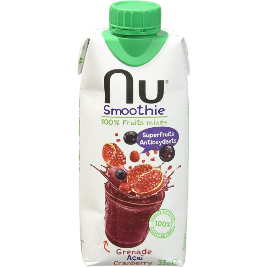 Nu Smoothie Pomegranate Acai Cranberry 330 ml, Pack Of 12