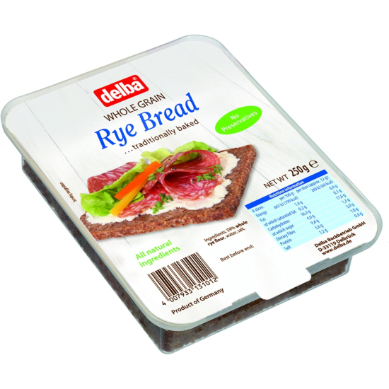 Delba Rye Bread 250g, Pack Of 12