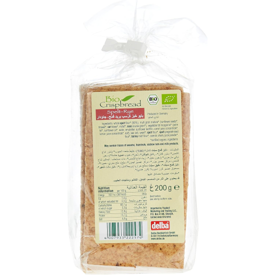 Delba Crispbread Spelt Rye 200g, Pack Of 6